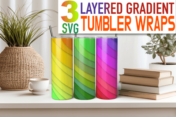 3 SVG Layered Gradient Tumbler Wraps