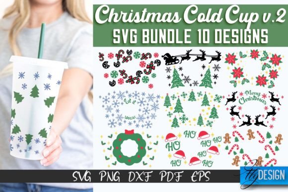 Christmas Cold Cup Christmas Wrap SVG