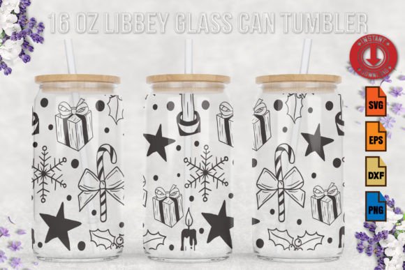 Christmas Gift Boxes Svg 16oz Libbey Gla