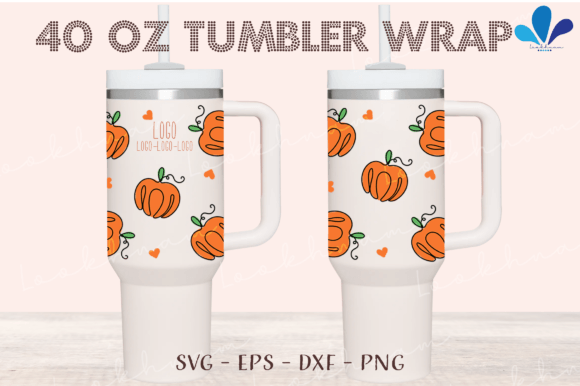 Doodle Pumpkin Halloween Tumbler Wrap