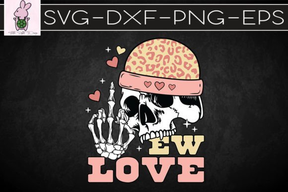 Ew LOVE Skull Retro Valentine