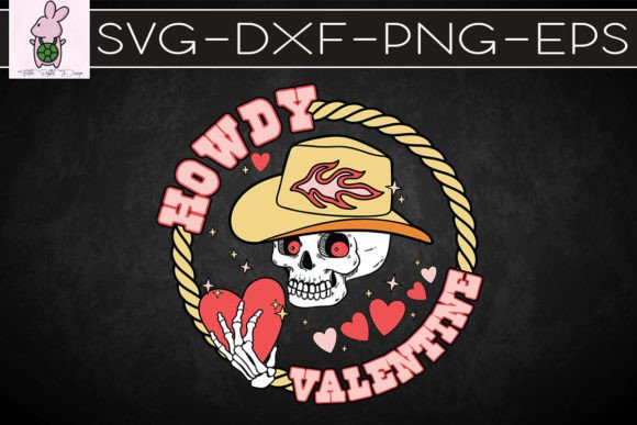 Howdy Valentine Cute Skull