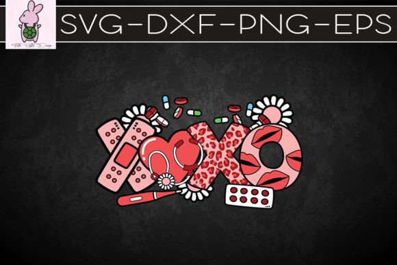 Xoxo Valentine Nurse Doodle Heart Shape